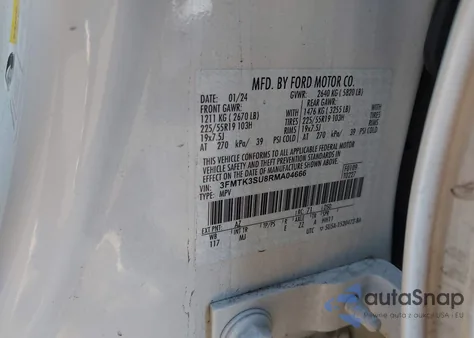 2024 Ford Mustang Mach-E Premium z USA, uszkodzony, nr VIN 3FMTK3SU8RMA04666